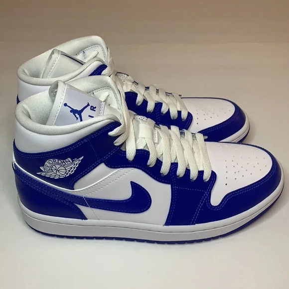 NWT Jordan 1 Mid Sneakers Kentucky Blue - Picture 5 of 10